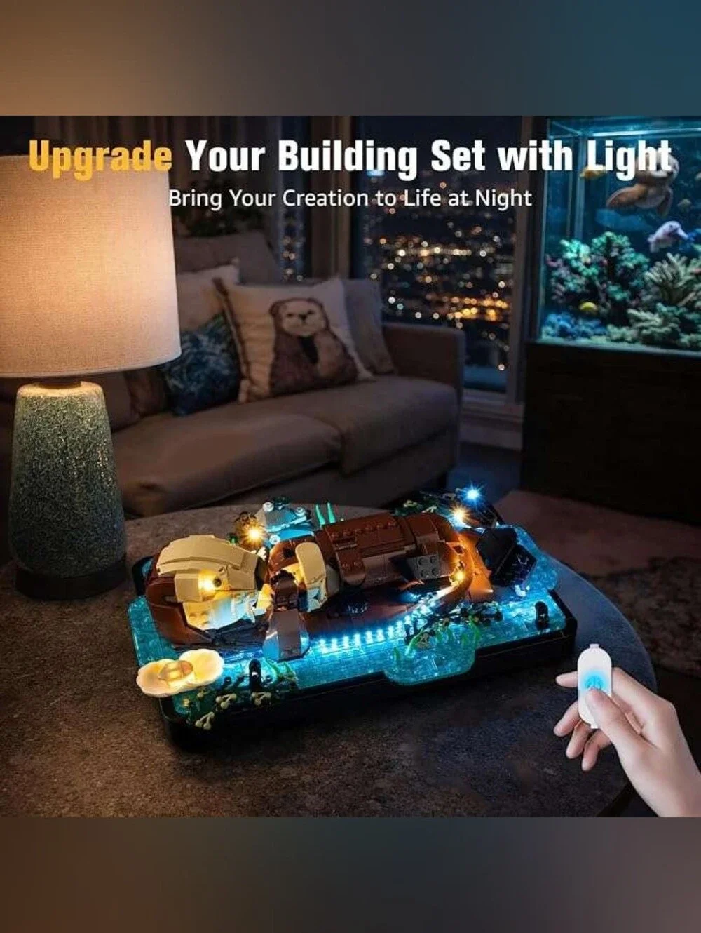 Light Kit for Lego 21366 Floating Sea Otters, Lights Only, Touch Control, Dimmi